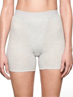 Skims Cotton Grey Ribbed Boxer - Small NWT